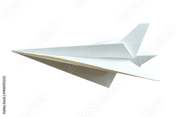 Fototapeta A meticulously folded paper airplane soaring a testament to creativity and imagination against a
