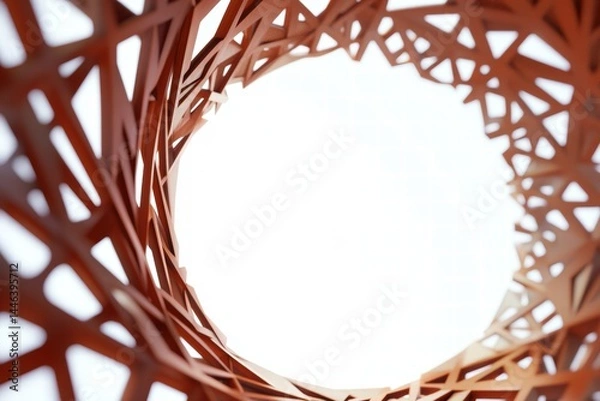Obraz Abstract View Through Intricate Orange Structure with Bright Background
