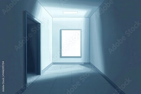 Obraz Bright and Spacious Hallway with Window and Open Doorway