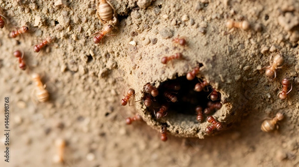 Fototapeta ants nest background.
