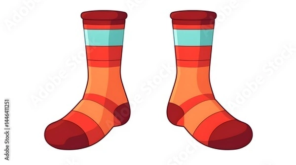 Fototapeta High sock icon: A cute and cozy cartoon sock design for casual fashion