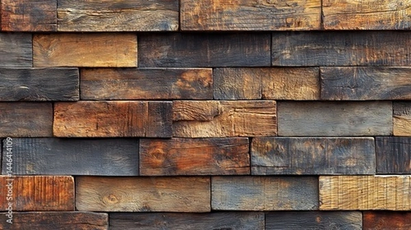 Fototapeta Rustic Wooden Wall Texture in Earthy Tones for Design Projects