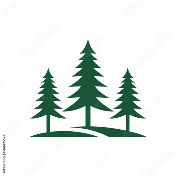 Obraz tree, illustration, nature, vector, design, symbol, forest, logotype, pine, wood, plant, pine tree, environment, abstract, christmas, logo, no people, sign, landscape, graphic, horizontal, label, silh