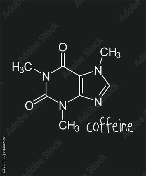 Fototapeta Coffeine, typography, vector, eps