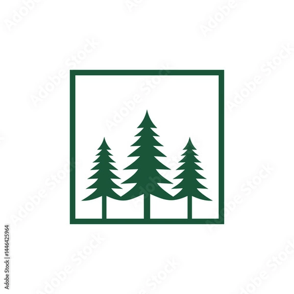Obraz tree, illustration, nature, vector, design, symbol, forest, logotype, pine, wood, plant, pine tree, environment, abstract, christmas, logo, no people, sign, landscape, graphic, horizontal, label, silh