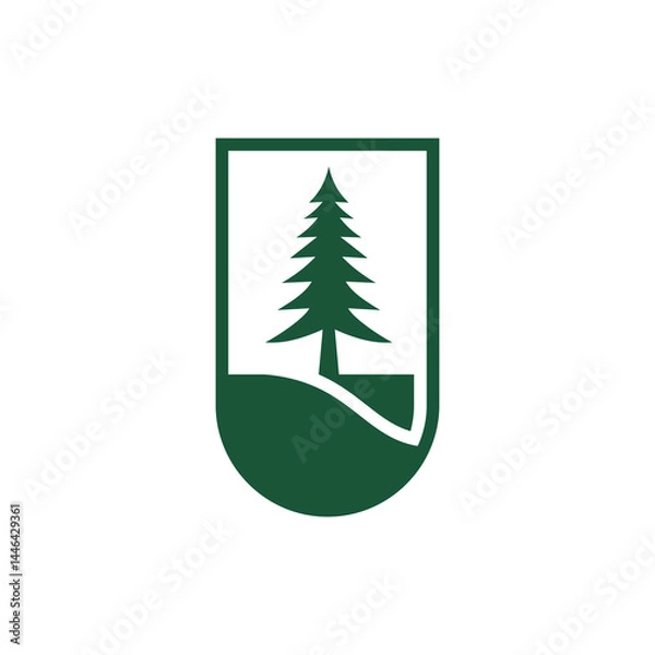 Obraz tree, illustration, nature, vector, design, symbol, forest, logotype, pine, wood, plant, pine tree, environment, abstract, christmas, logo, no people, sign, landscape, graphic, horizontal, label, silh