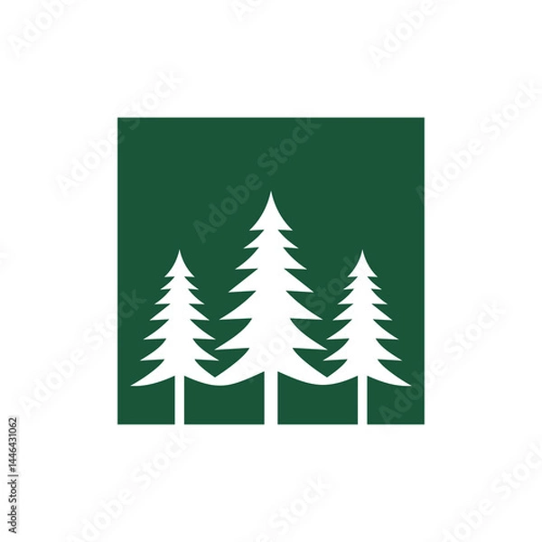 Obraz tree, illustration, nature, vector, design, symbol, forest, logotype, pine, wood, plant, pine tree, environment, abstract, christmas, logo, no people, sign, landscape, graphic, horizontal, label, silh