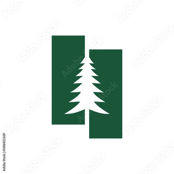 Obraz tree, illustration, nature, vector, design, symbol, forest, logotype, pine, wood, plant, pine tree, environment, abstract, christmas, logo, no people, sign, landscape, graphic, horizontal, label, silh
