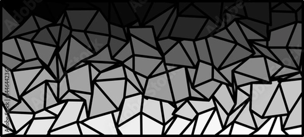 Fototapeta Grayscale Geometric Design, A striking blend of polygons in monochrome hues