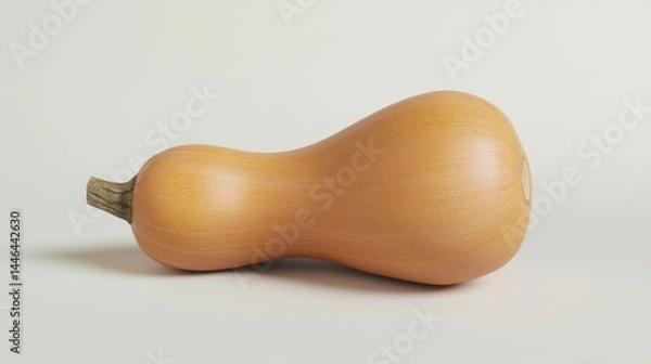 Fototapeta Smooth butternut squash against a plain backdrop for culinary design use