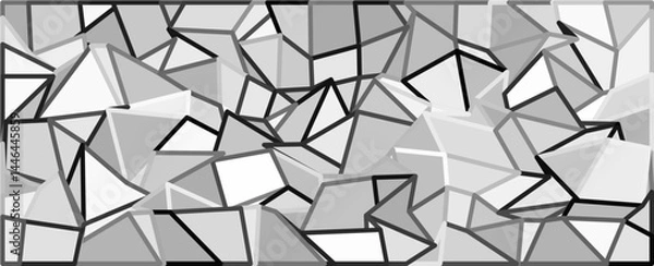 Fototapeta Dynamic Polygonal Arrangement, Dynamic geometric pattern showcasing monochrome tones.