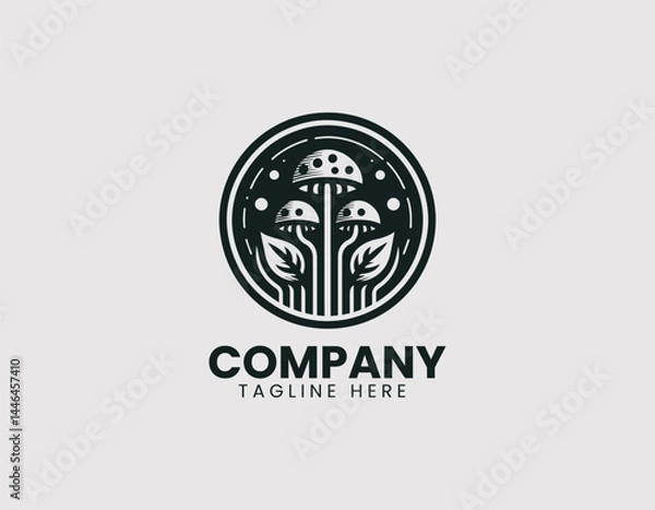 Obraz Champignon Mushroom Vector Logo Design
