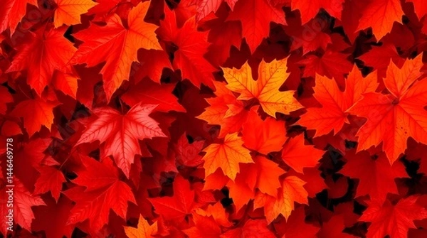 Obraz Vibrant red and orange autumn maple leaves create a stunning natural background.