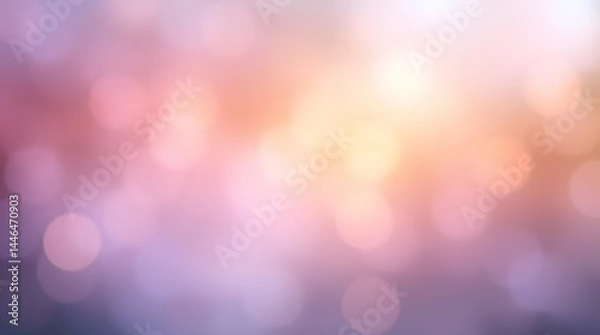 Obraz Soft pastel bokeh background. Abstract dreamy light spots, blurred colorful circles. Gentle pink, purple, orange hues. Ideal for dreamy, romantic designs.