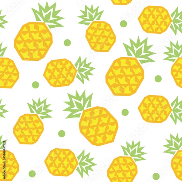 Fototapeta Abstract geometric pineapple pattern. Seamless pattern for fashion design, fabric, wallpaper and all kinds of prints on light background.
