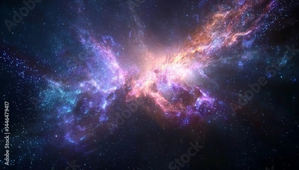 Fototapeta amazing colors of Galaxy background realistic cinematic lighting