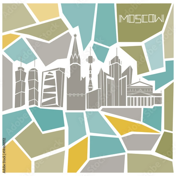 Obraz Moscow building vector card
