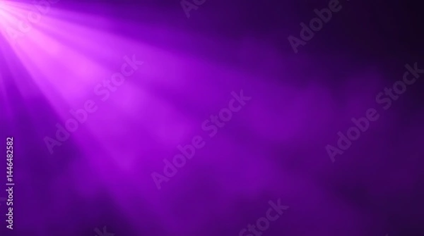 Obraz Purple Spotlight Background, Bright Rays, Dramatic Lighting, Smoky Atmosphere, Abstract Design