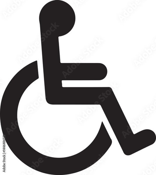 Obraz handicapped access sign or symbol flat ico