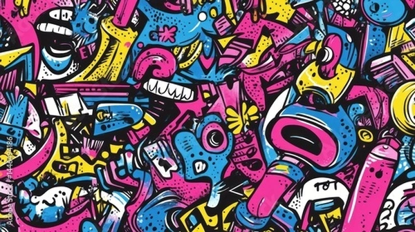 Fototapeta Vibrant abstract graffiti pattern