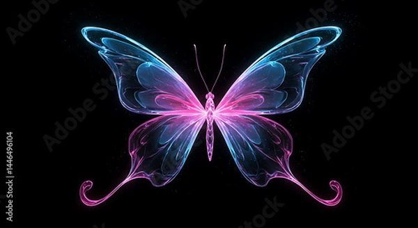 Obraz butterfly on black background