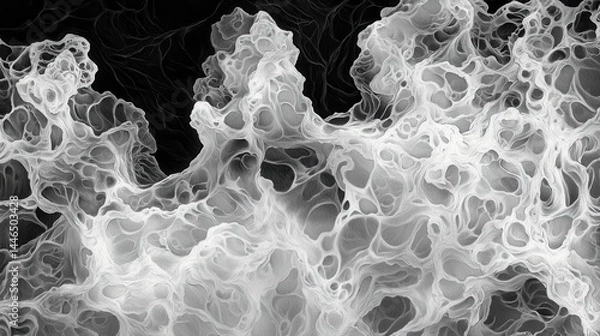 Fototapeta Abstract Grayscale Image of Flowing Organic Forms