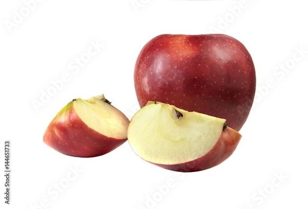 Fototapeta Studio isolated red apple and slice