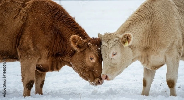 Obraz Cows in winter. Photo