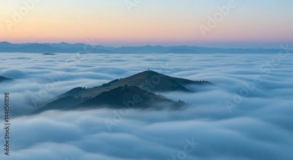 Obraz Mountain Peaks Above Clouds - Photo