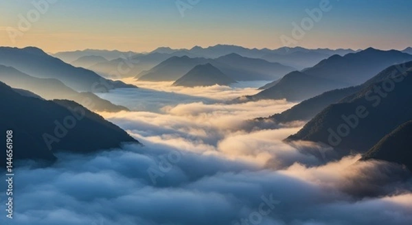 Obraz Mountain Range and Cloudscape Photo