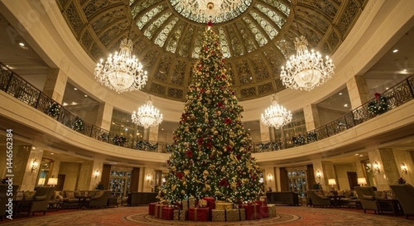 Obraz Christmas Tree in Grand Lobby (Photo)