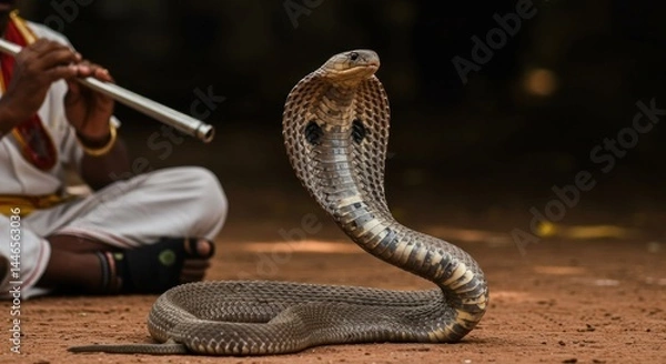 Obraz Cobra with Snake Charmer (Photo)