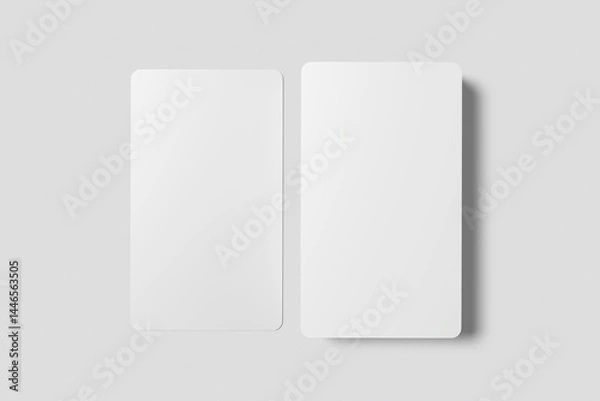 Fototapeta A Blank tarot card mock-up with a grey background, Vintage celestial mystical background for astrology, divination, tarot.