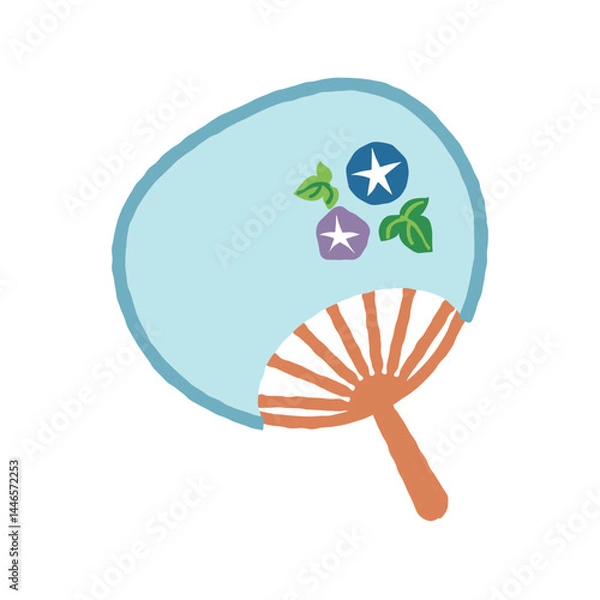 Fototapeta うちわ　シンプルなイラスト素材