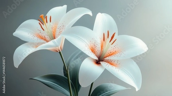 Fototapeta Elegant White Lilies: A Study in Serenity and Grace