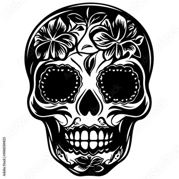 Fototapeta classic day of the dead skull, sugar skull