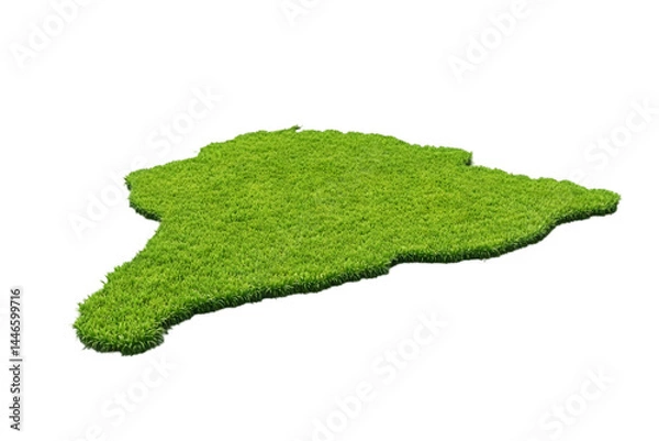 Fototapeta 3D Grassy Island Isolated Background Illustration