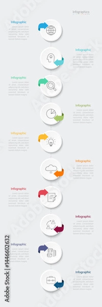 Fototapeta Infographic 10 options design elements for your business data. Vector Illustration.