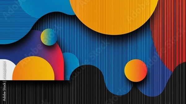 Fototapeta Vibrant abstract design with layered shapes and dynamic colors