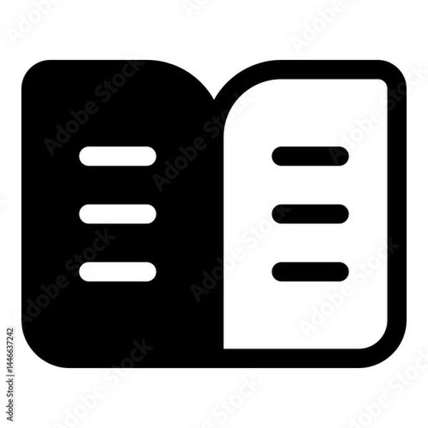 Fototapeta Open book icon for reading and knowledge