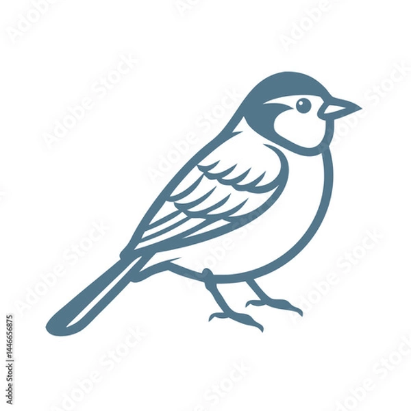 Obraz Stylized Black-Capped Chickadee Bird Illustration