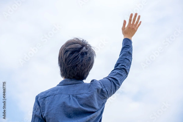 Fototapeta 男性, 青空