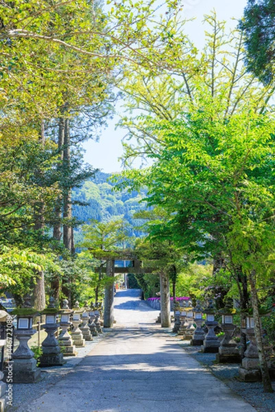 Obraz 初夏の嵐山瀧神社　大分県玖珠郡　Arashiyama Taki Shrine in early summer. Oita Pref, Kusu County.