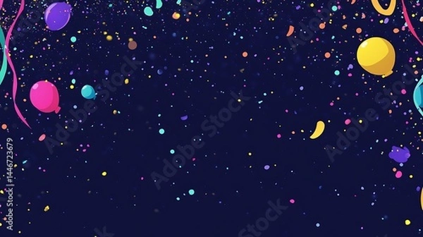 Obraz Festive confetti, balloons, ribbons