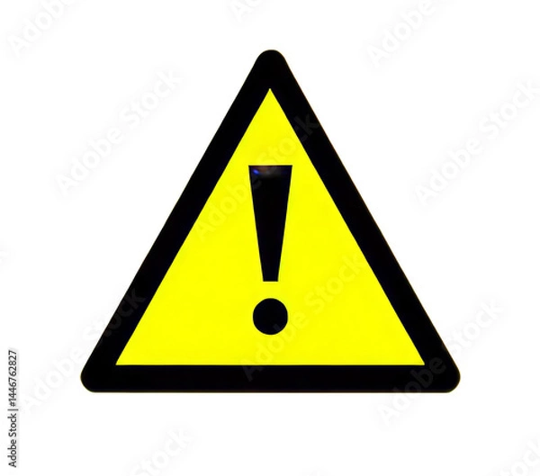 Fototapeta Yellow Exclamation Point Warning Sign, Hazard, Transparent Background