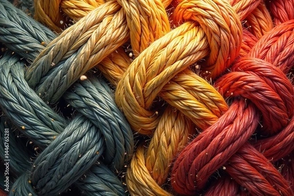 Obraz Interwoven natural fibers creating a textured pattern, pattern, rustic, cotton