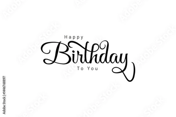 Fototapeta Typography happy birthday to you eps 10 vector format.