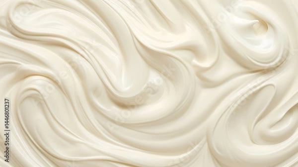 Fototapeta close up of white cream swirl texture for background and design art work