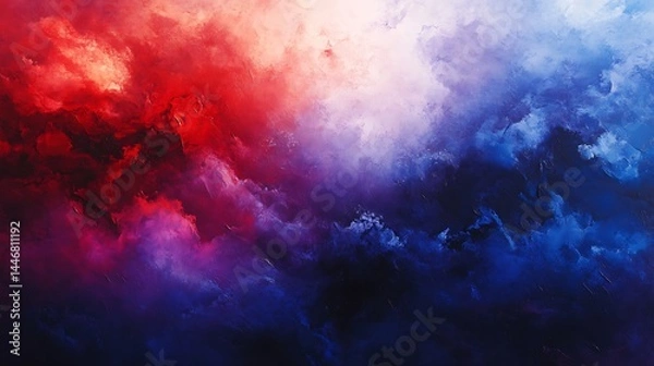 Fototapeta Colorful pink and blue cloud of smoke on a black isolated background. Background from the smoke of vape