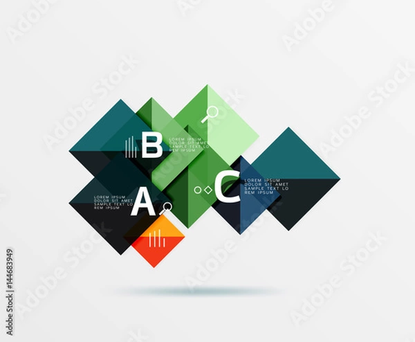 Fototapeta Geometric abstract background with option infographic